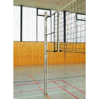 Стойки волейбольные круглые алюминиевые ф83 мм. Установка в стаканы высотой 35 см с крышками (стаканы в комплекте).Haspo 924-514