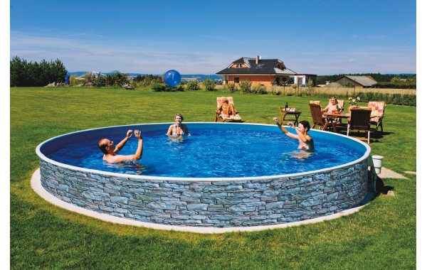 Морозоустойчивый бассейн Azuro Stone круглый 3,6х0,9 м Premium 600_380