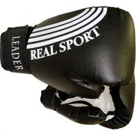 Боксерские перчатки Real Sport Leader черный 10 oz