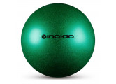 Мяч для художественной гимнастики металлик d19 см Indigo IN118 с блеcтками зеленый
