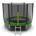 Батут с внешней сеткой и лестницей EVO Jump External 8ft+ нижняя сеть, зеленый 75_75