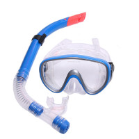 Набор для плавания маска+трубка Sportex E33110-1 синий, (ПВХ)