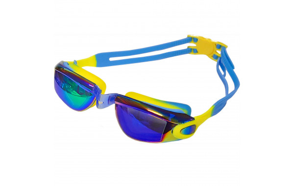 Очки для плавания взрослые с зеркальными стеклами Sportex B31549-A желто\голубой 600_380