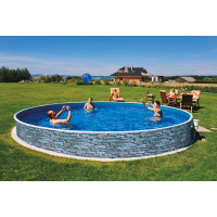 Морозоустойчивый бассейн Azuro Stone круглый 3,6х1,2 м Premium