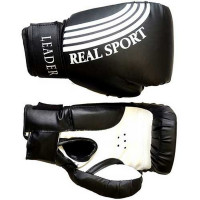 Боксерские перчатки Real Sport Leader черный 8 oz