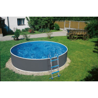 Морозоустойчивый бассейн Azuro Graphite круглый 4.6x1.2 м Premium