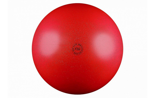 Мяч для художественной гимнастики d19см Alpha Caprice Нужный спорт FIG, металлик с блестками AB2801В красный 600_380