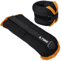 Утяжелители Sportex (2х0,75кг) (нейлон) в сумке (черный с оранжевой окантовкой) ALT Sport HKAW101-6