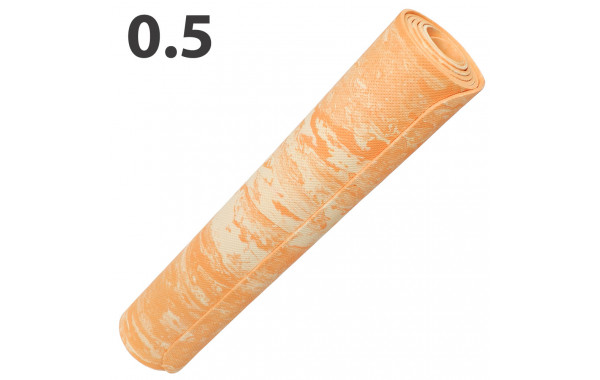 Коврик для йоги Sportex E40034 ЭВА 173х61х0,5 см (оранжевый Мрамор) 600_380