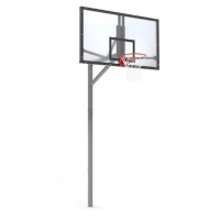 Стойка баскетбольная уличная упрощенная со щитом из оргстекла, кольцом и сеткой Spektr Sport SP D 412