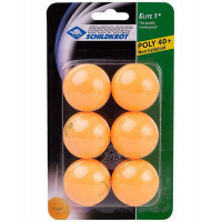 Мячики для настольного тенниса Donic Elite 1* 40+, 6 штук 608518 оранжевый