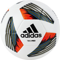 Мяч футбольный Adidas Tiro Pro. FS0373, р.5, FIFA Pro, 32 пан., ПУ, термосшивка, бело-оранжевый