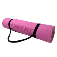 Коврик для йоги и фитнеса двусторонний, 180х61х0,6см UnixFit YMU6MMPK двуцветный, розовый