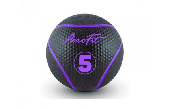 Набивной мяч 5 кг Aerofit AFMB5 черный\ фиолетовые полоски 600_380