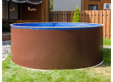 Круглый бассейн 550x125см, чаша голубая 0.4/0.4 мм Лагуна ТМ822/55011 темный шоколад