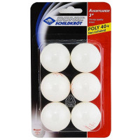 Мячики для настольного тенниса Donic Avantgarde 3* 40+, 6 штук 608530 белый