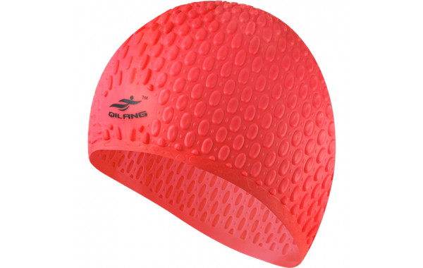 Шапочка для плавания силиконовая Bubble Cap (красная) Sportex E41535 600_380