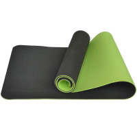 Коврик для йоги 183x61x0,6 см Sportex ТПЕ E33582 т.зеленый/салатовый