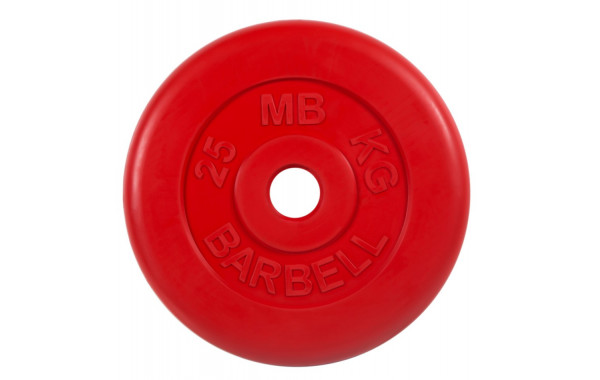 Диск обрезиненный d51мм MB Barbell MB-PltC51-25 25кг красный 600_380