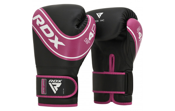 Перчатки детские RDX JBG-4P-4oz розовый\черный 600_380
