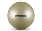 Мяч для художественной гимнастики Indigo металлик 400 г IN118 19 см с блестками оранжевый