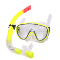 Набор для плавания маска+трубка Sportex E33110-3 желтый, (ПВХ)