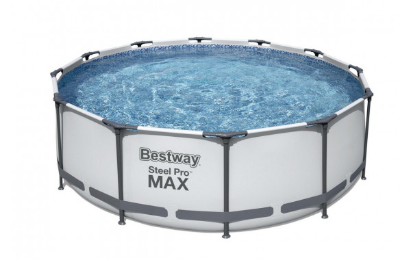 Каркасный бассейн круглый 366х100см+фильтр-насос Bestway Steel Pro Мах 56418 600_380