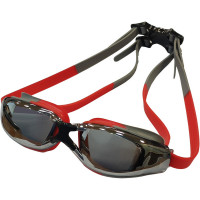 Очки для плавания зеркальные взрослые Sportex E39689 красно-серый