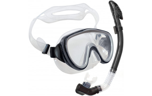 Набор для плавания взрослый Sportex маска+трубка (Силикон) E39240 черный 600_380