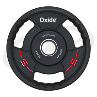 Диск олимпийский Oxide Fitness OWP02 D50мм полиуретановый, с 3-мя хватами, черный 5кг.