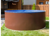 Круглый бассейн 400x125см, чаша мрамор 0.4/0.4 мм Лагуна ТМ819/40011 темный шоколад