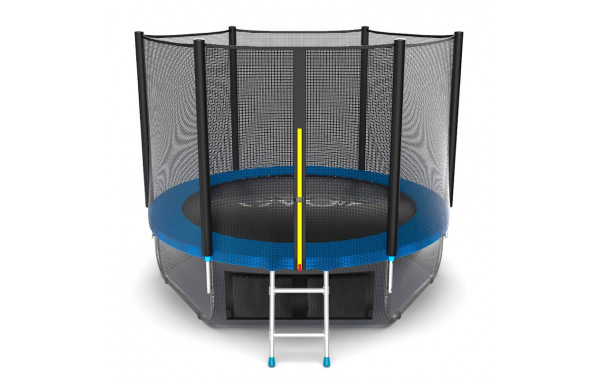 Батут с внешней сеткой и лестницей EVO Jump External 8ft+ нижняя сеть, синий 600_380