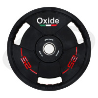 Диск олимпийский Oxide Fitness OWP02 D50мм полиуретановый, с 3-мя хватами, черный 25кг.