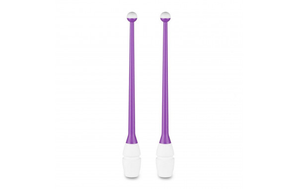 Булавы для художественной гимнастики Indigo 36 см, пластик, каучук, 2шт IN017-VW фиолетовый-белый 600_380