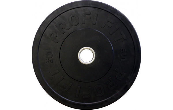 Диск для штанги Profi-Fit каучуковый, черный, d51 5кг 600_380