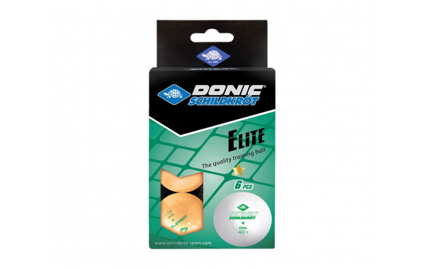 Мячики для настольного тенниса Donic Elite 1* 40+, 6 штук 608518 оранжевый 600_380