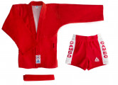 Комплект для Самбо (куртка, шорты) легкий, лицензионный, красный