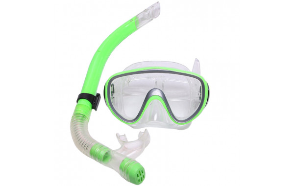 Набор для плавания маска+трубка Sportex E33110-2 зеленый, (ПВХ) 600_380