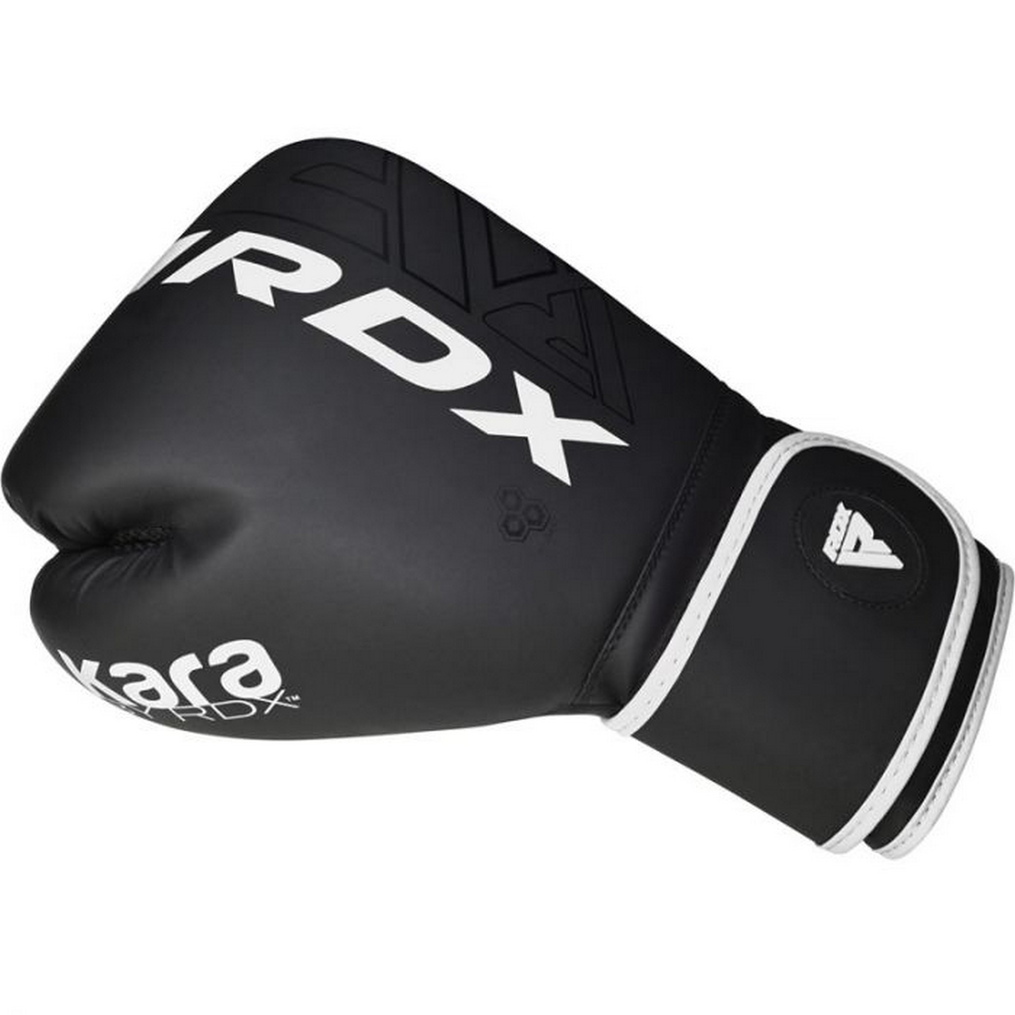 Перчатки тренировочные RDX BGR-F6MW-12OZ черный\белый матовый 2000_2000