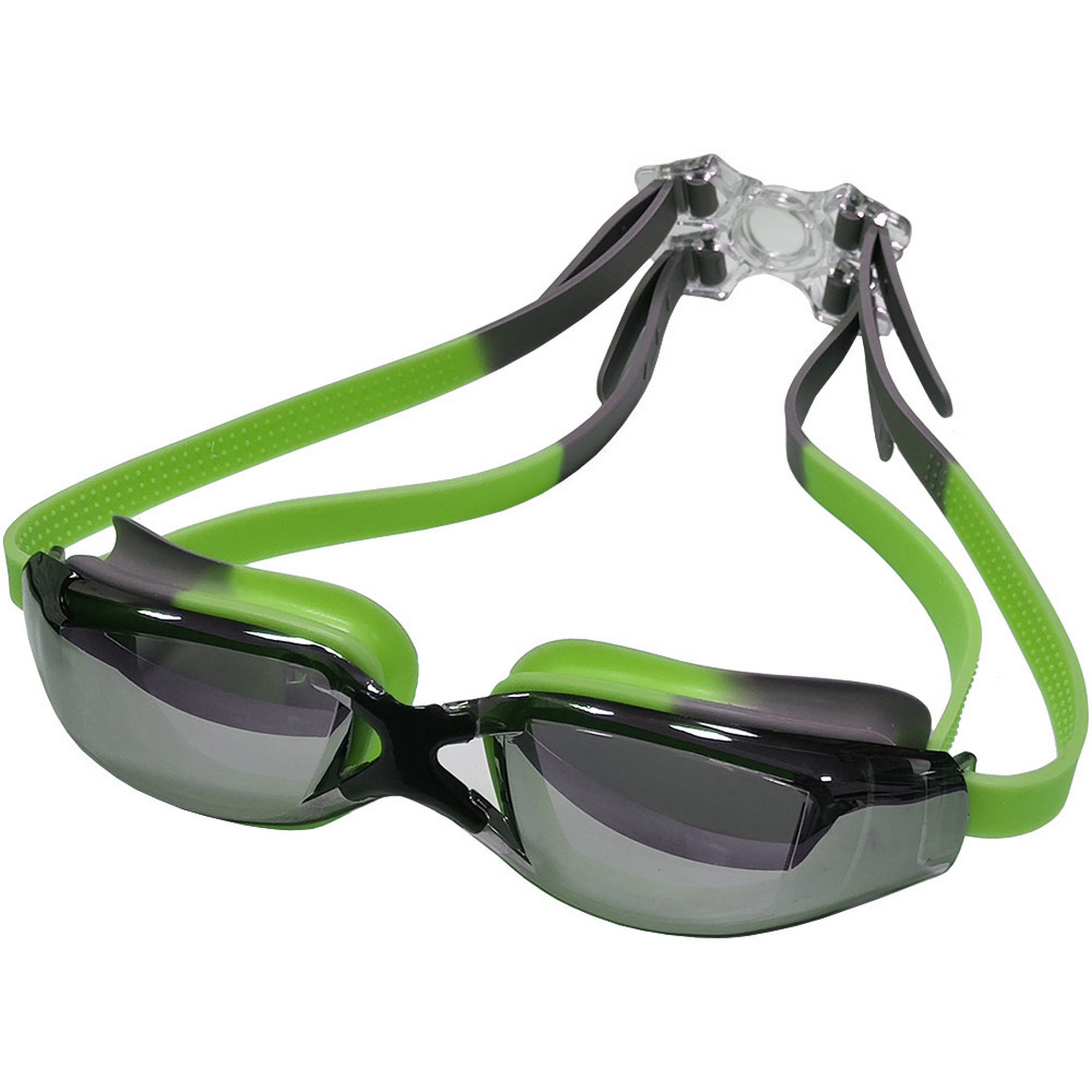 Очки для плавания зеркальные взрослые Sportex E39690 зелено-серый 2000_2000