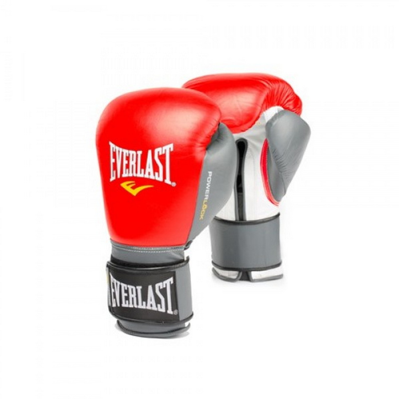 Перчатки тренировочные Everlast Powerlock 14 oz красный/серый 2200656 800_800