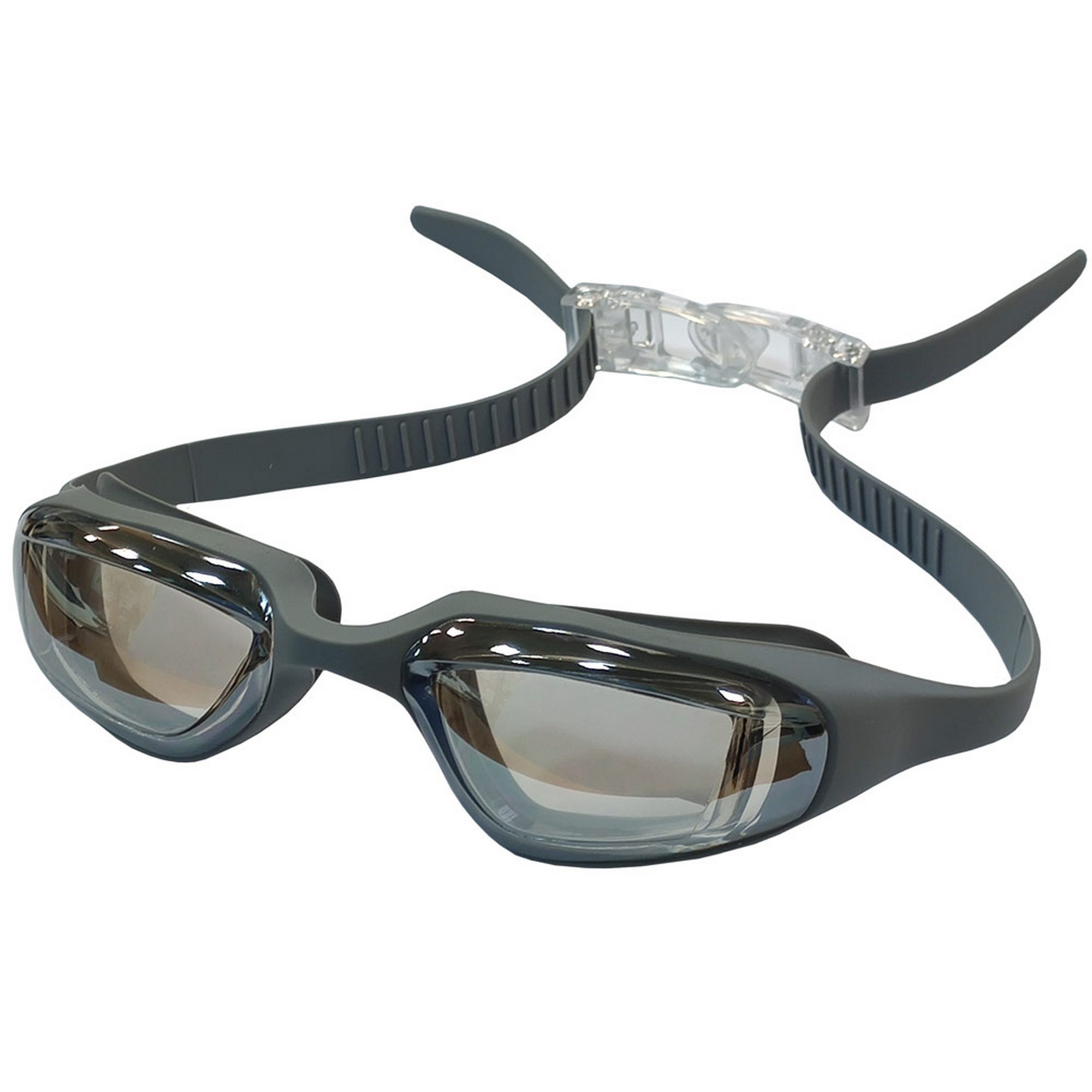 Очки для плавания зеркальные взрослые Sportex E39697 серый 2000_2000
