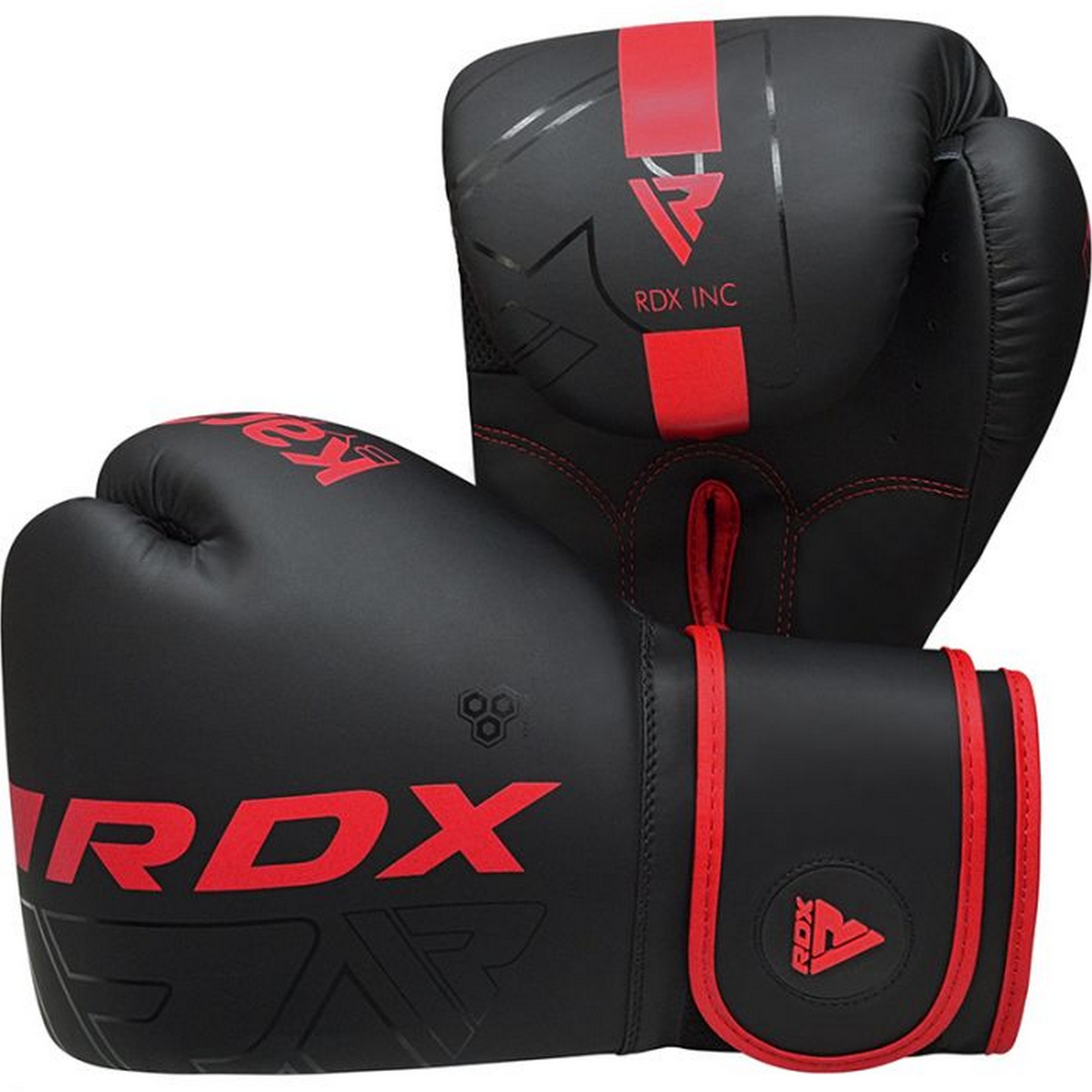Перчатки тренировочные RDX BGR-F6MR-8OZ черный\красный матовый 2000_2000