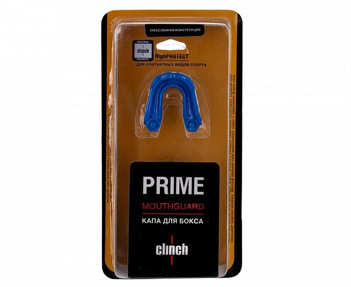 Капа одночелюстная Clinch Prime Triple Layer Mouthguard C503 бело-прозрачно-синий 1200_980