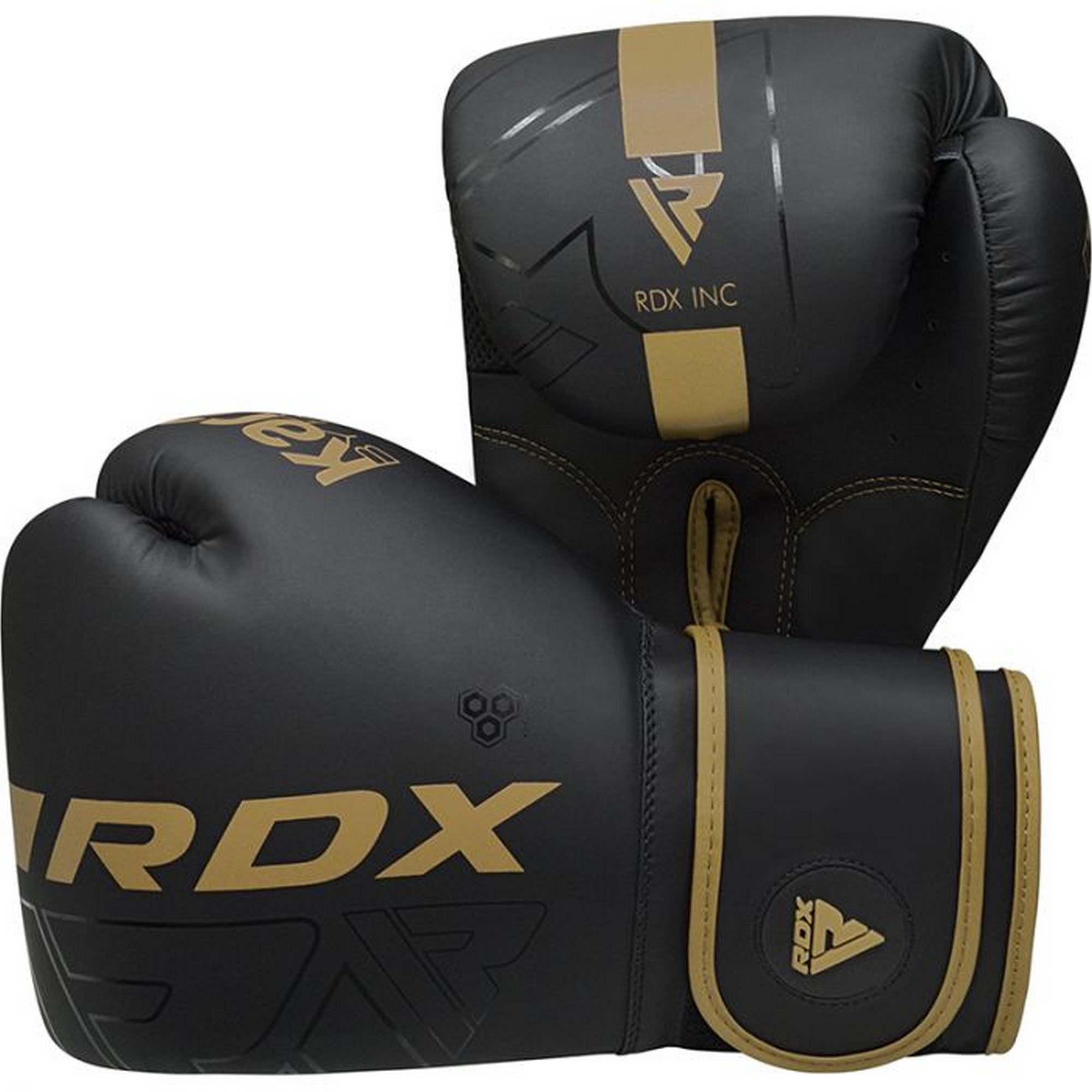 Перчатки тренировочные RDX BGR-F6MGL-12OZ черный\золотой матовый 2000_2000