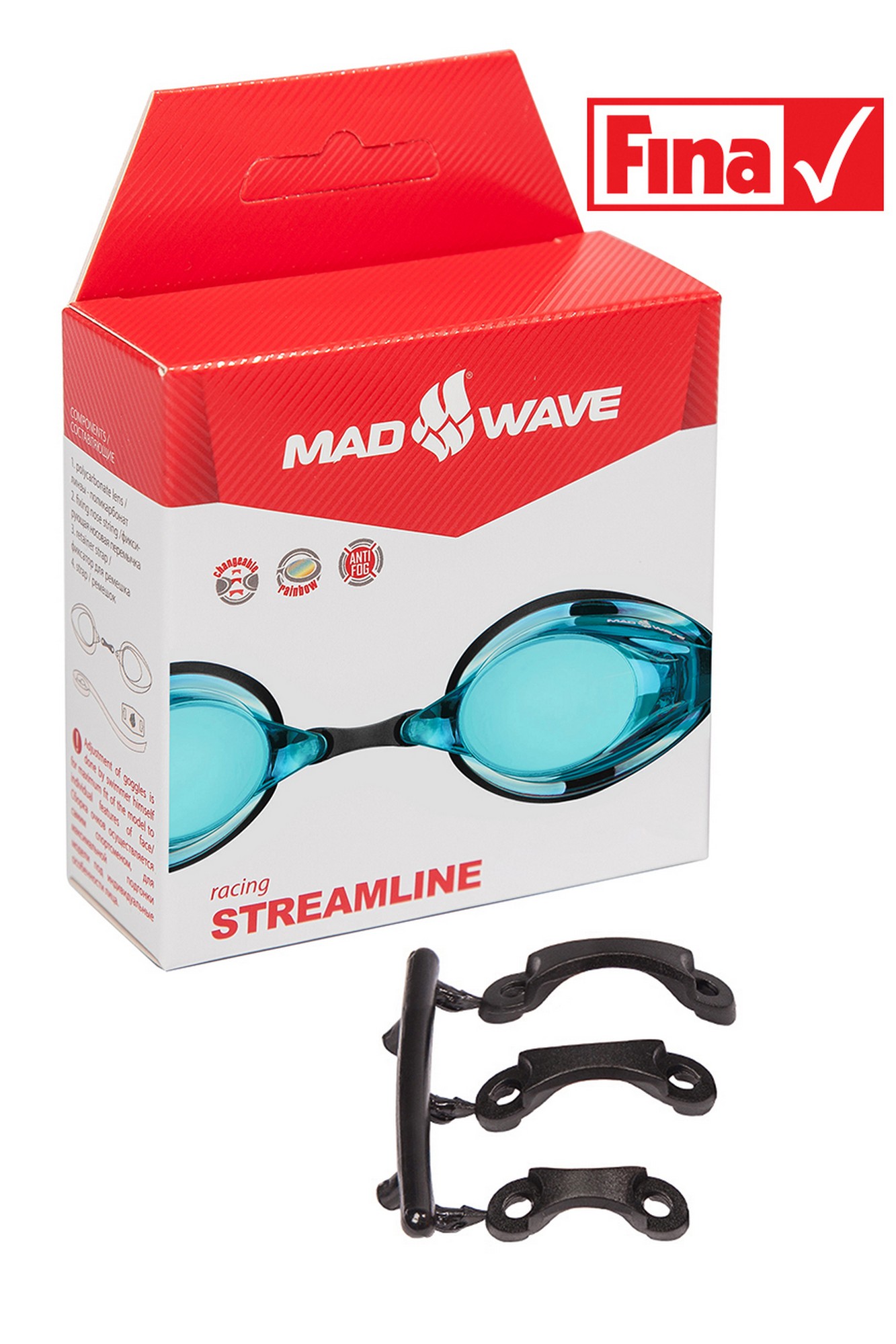 Стартовые очки Mad Wave Streamline M0457 01 0 08W голубой 1333_2000