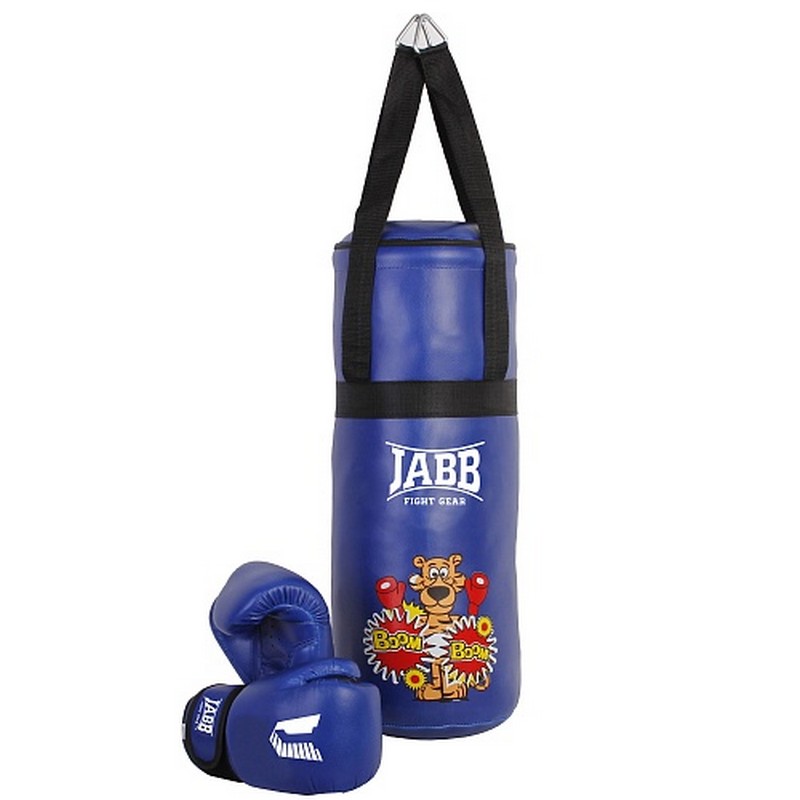 Набор боксерский детский Jabb мешок 50x20см + пара перчаток JE-3060 синий 800_800