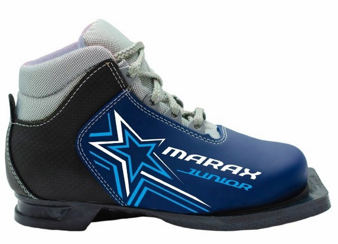 Лыжные ботинки NN75 Marax М-350 JR кожзам синий 1107_800