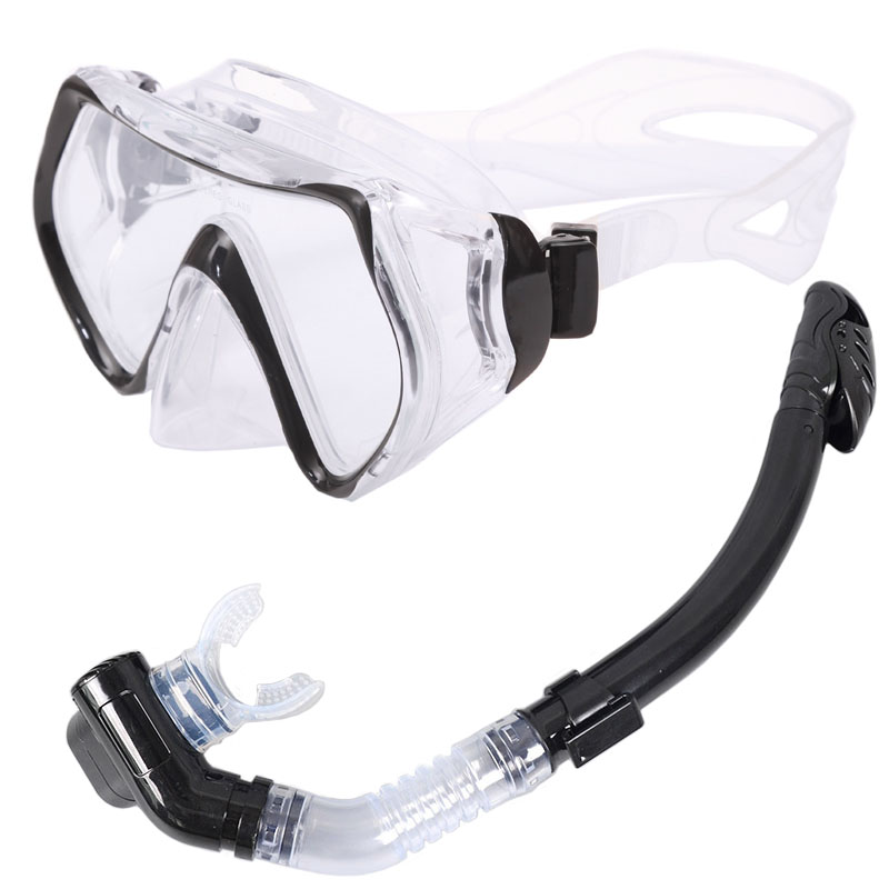 Набор для плавания взрослый Sportex маска+трубка (Силикон) E39233 черный 800_800