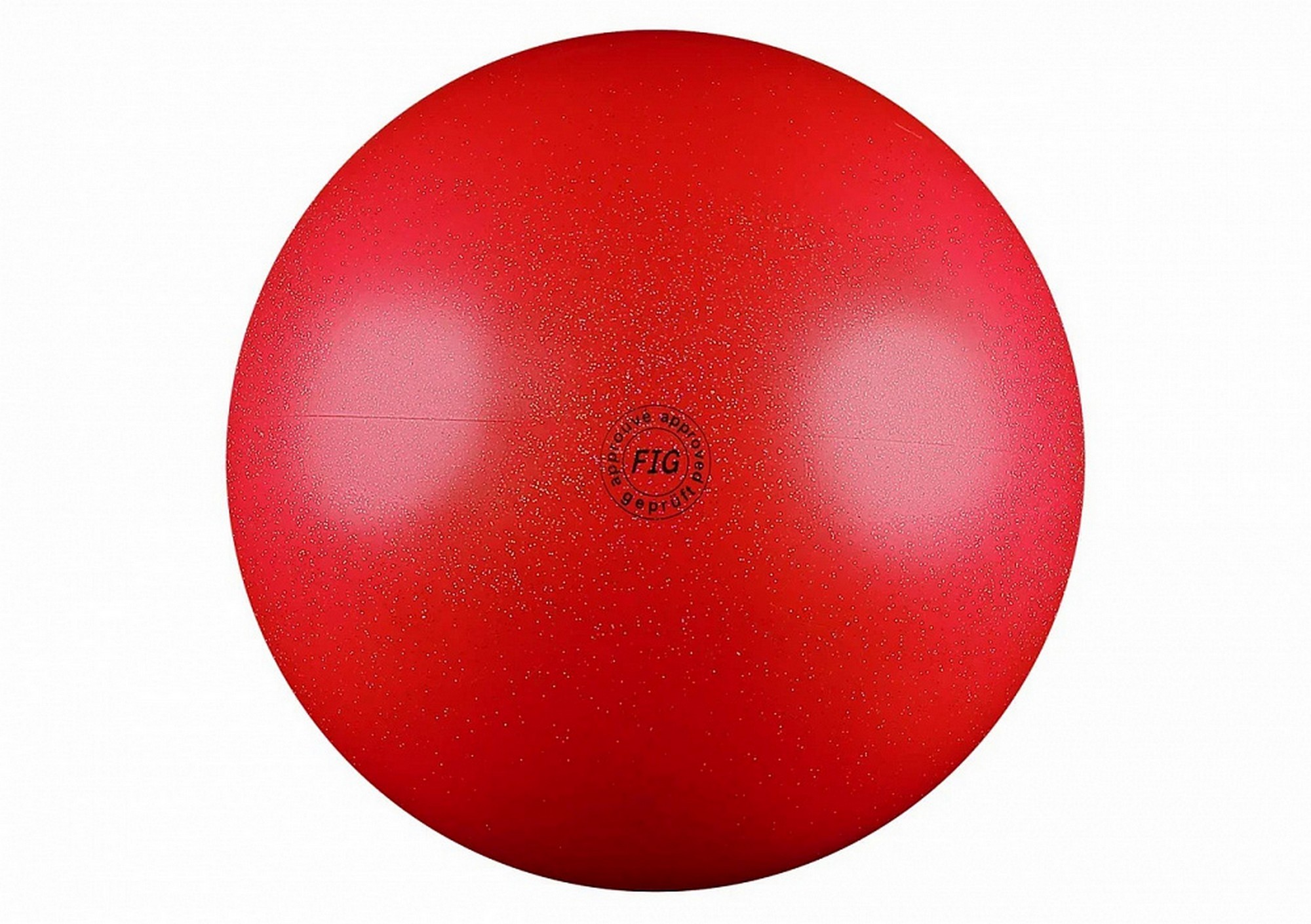 Мяч для художественной гимнастики d19см Alpha Caprice Нужный спорт FIG, металлик с блестками AB2801В красный 2000_1410